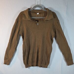 Men's Brown Ribbed Sweater Size XL NEW!